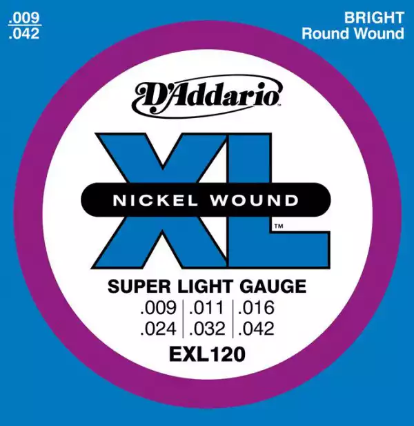 D'Addario EXL120 Nickel Wound, Super Light, 9-42
