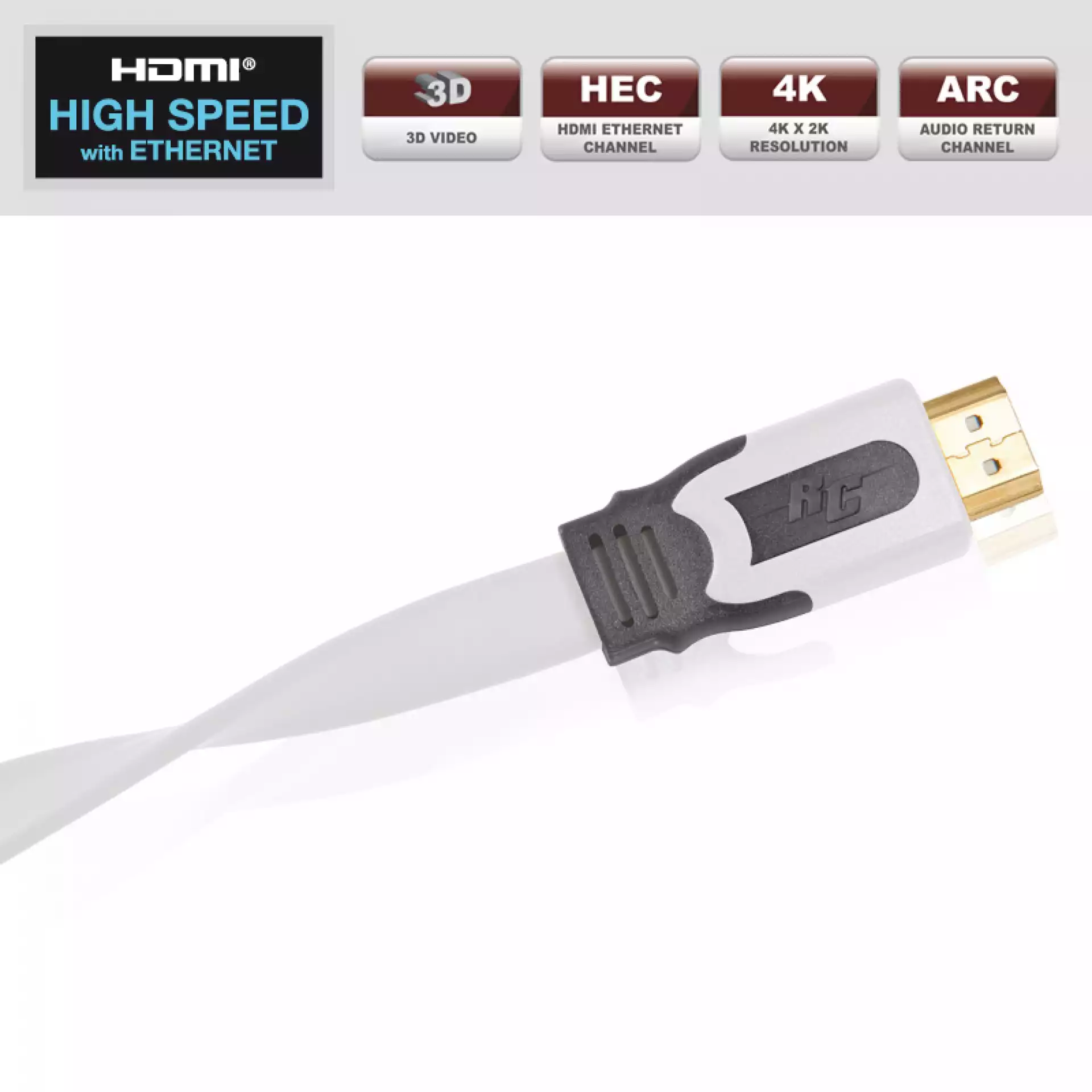 REAL CABLE HD E-SNOW FLAT 1m