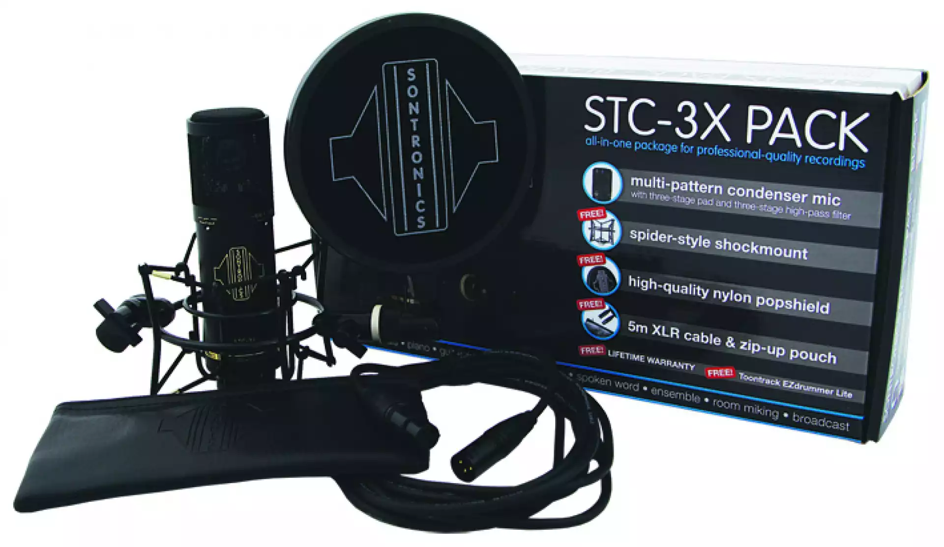 Sontronics STC-3X PACK Black - Studijski mikrofon