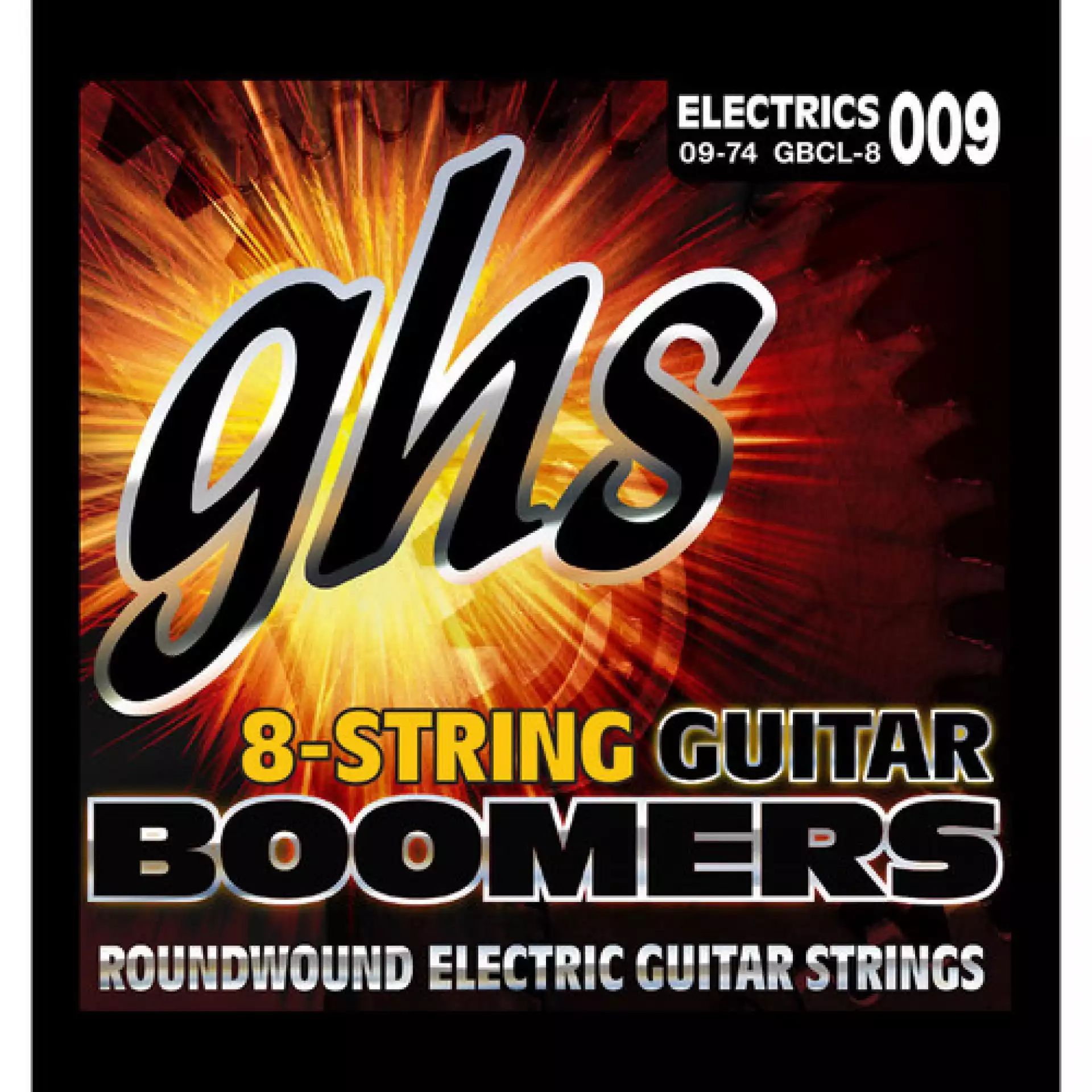GHS GBCL-8 Boomers Custom Light Roundwound Electric Guitar Strings (8-String Set, 9 - 74)