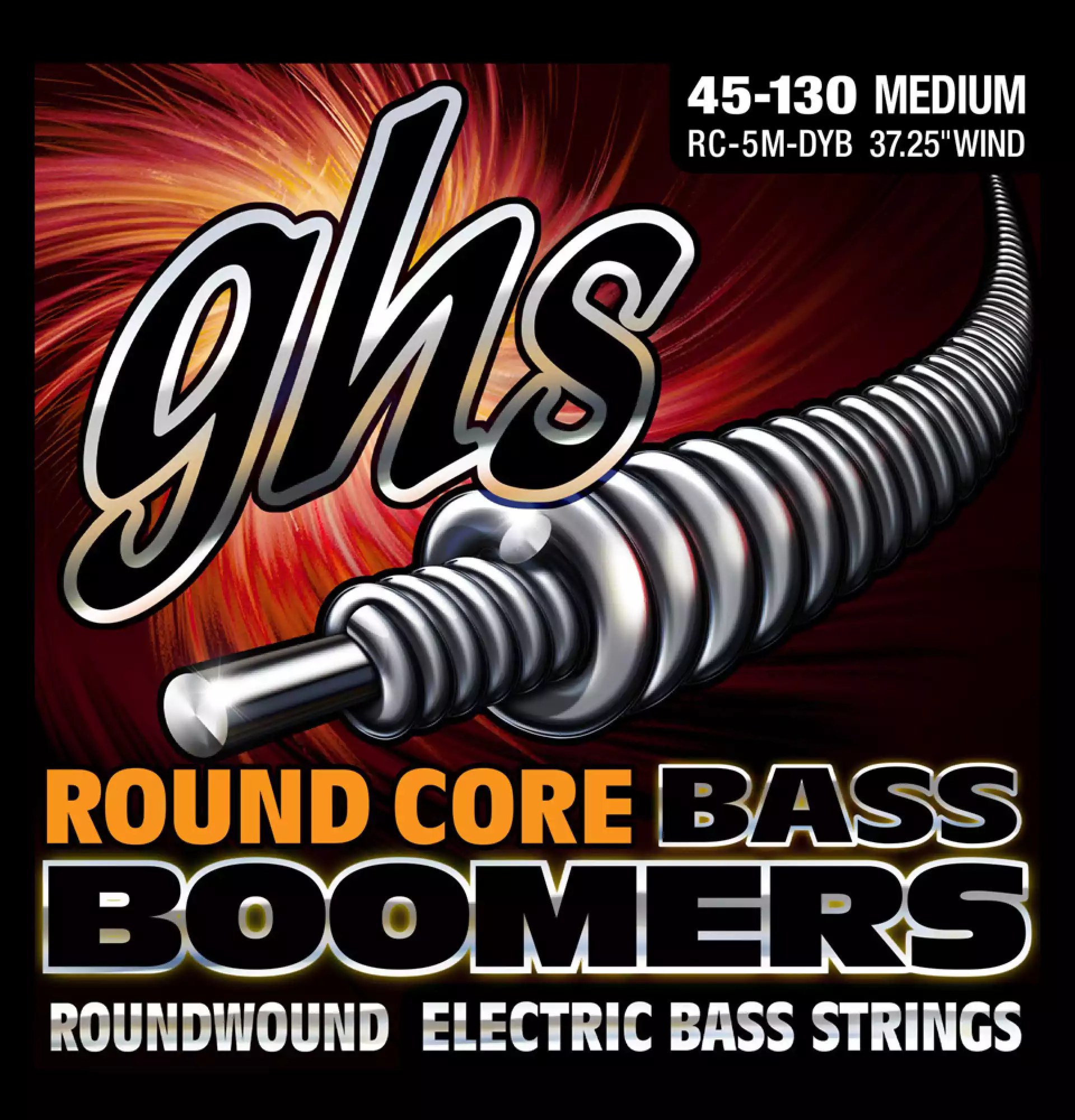 GHS RC-5M-DYB Round Core Bass Boomers Nickel Wound Bass String Set Long Scale - 5-String 45-130