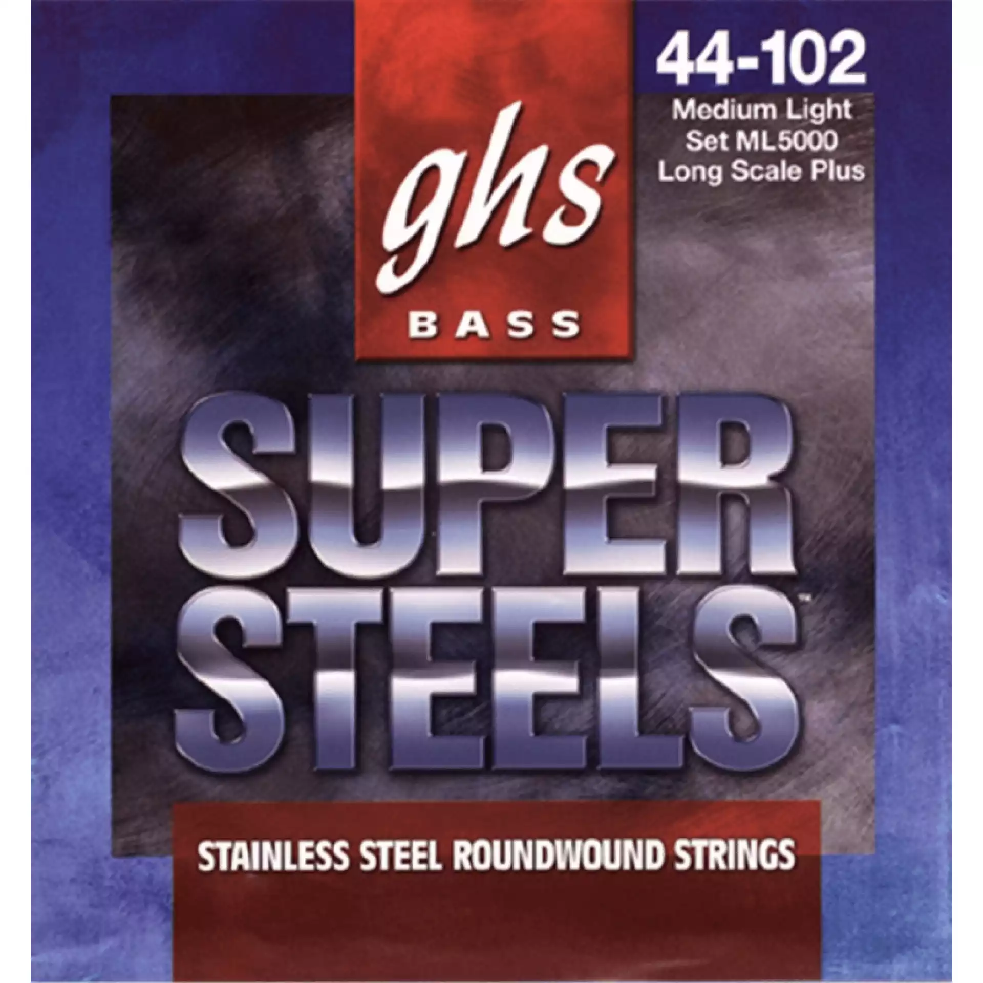 GHS ML5000 Super Steels Stainless Steel Electric Bass Strings Long Scale - 4-String 44-102 - Žice za bas gitaru