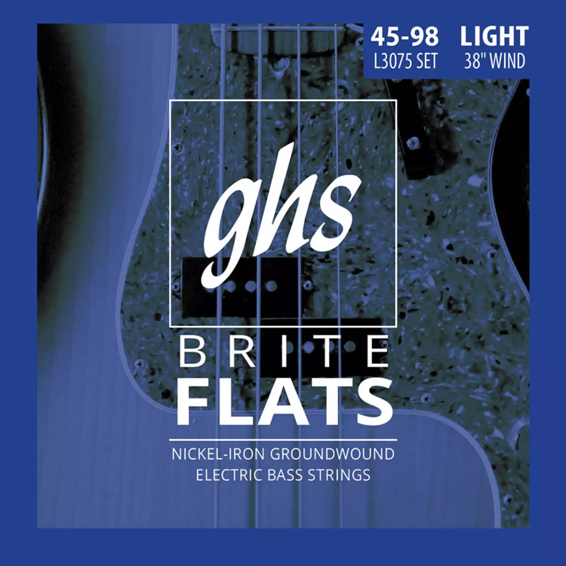 GHS L3075 Brite Flats Half Round Bass Strings Long Scale Plus Set - 4-String 45-098 Light