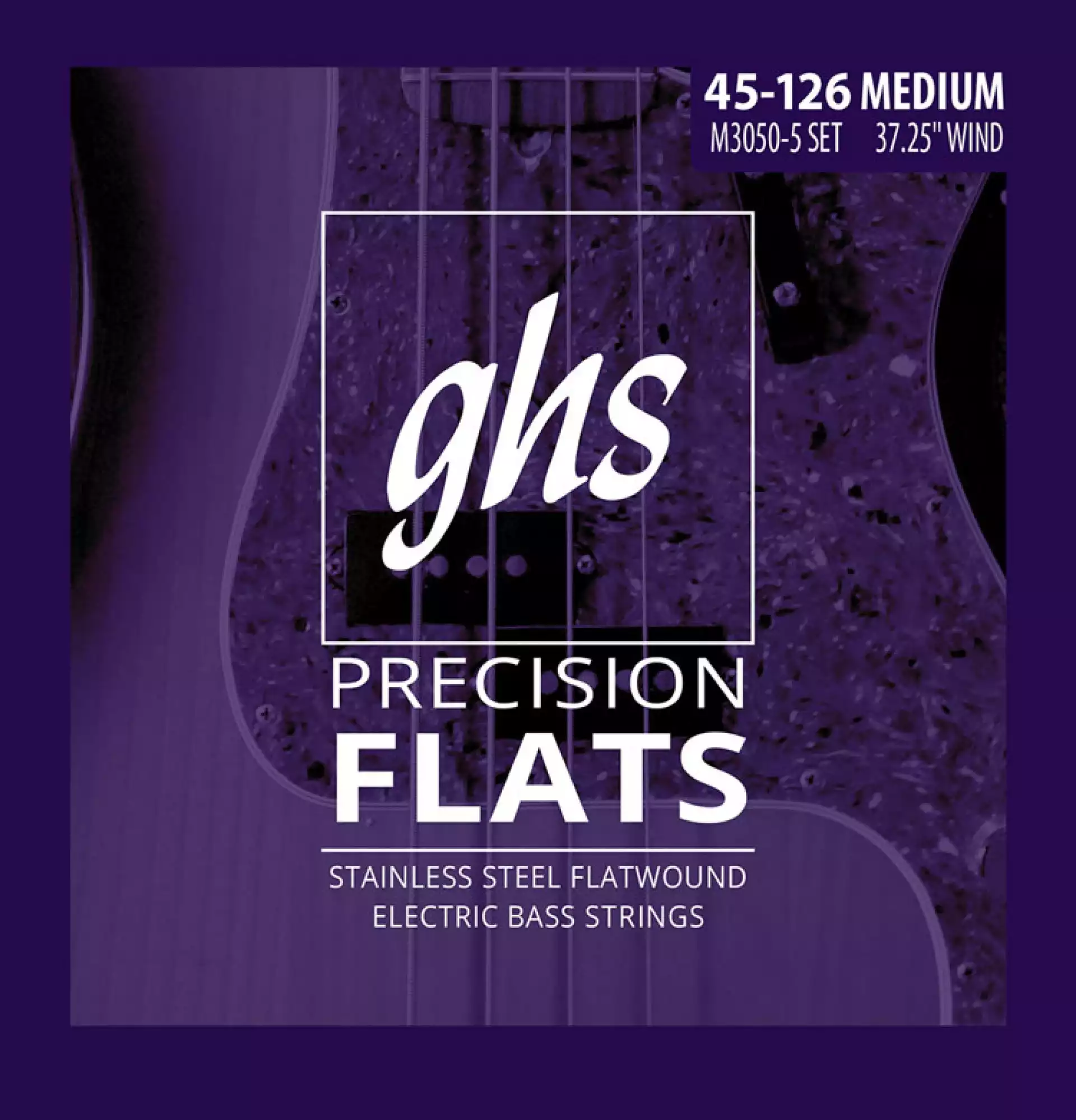 GHS 45-126 M3050-5 Precision Flats Flatwound Long Scale 5-String Medium - Žice za bas gitaru