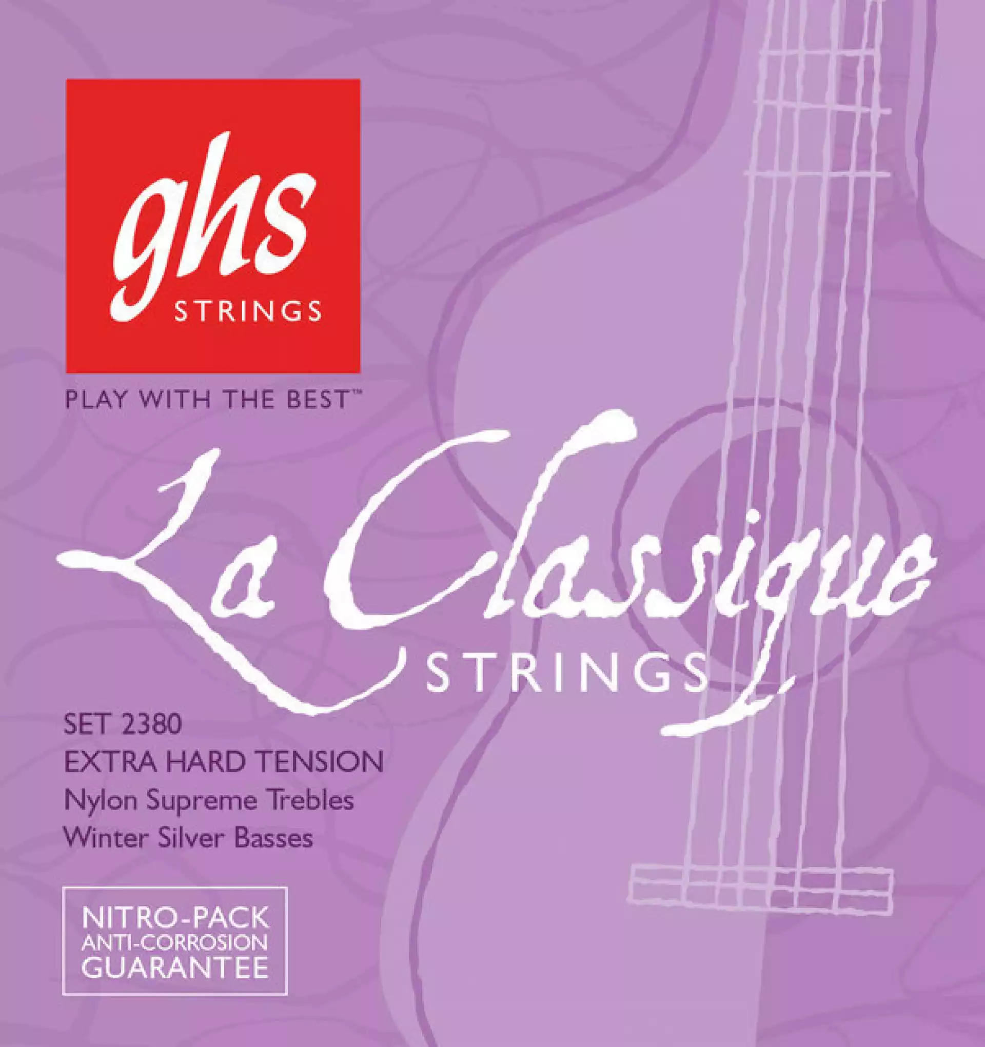 GHS 2380 LA CLASSIQUE Extra Hard Tension, Nylon Supreme Trebles/Winter Silver Basses - Žice za klasičnu gitaru