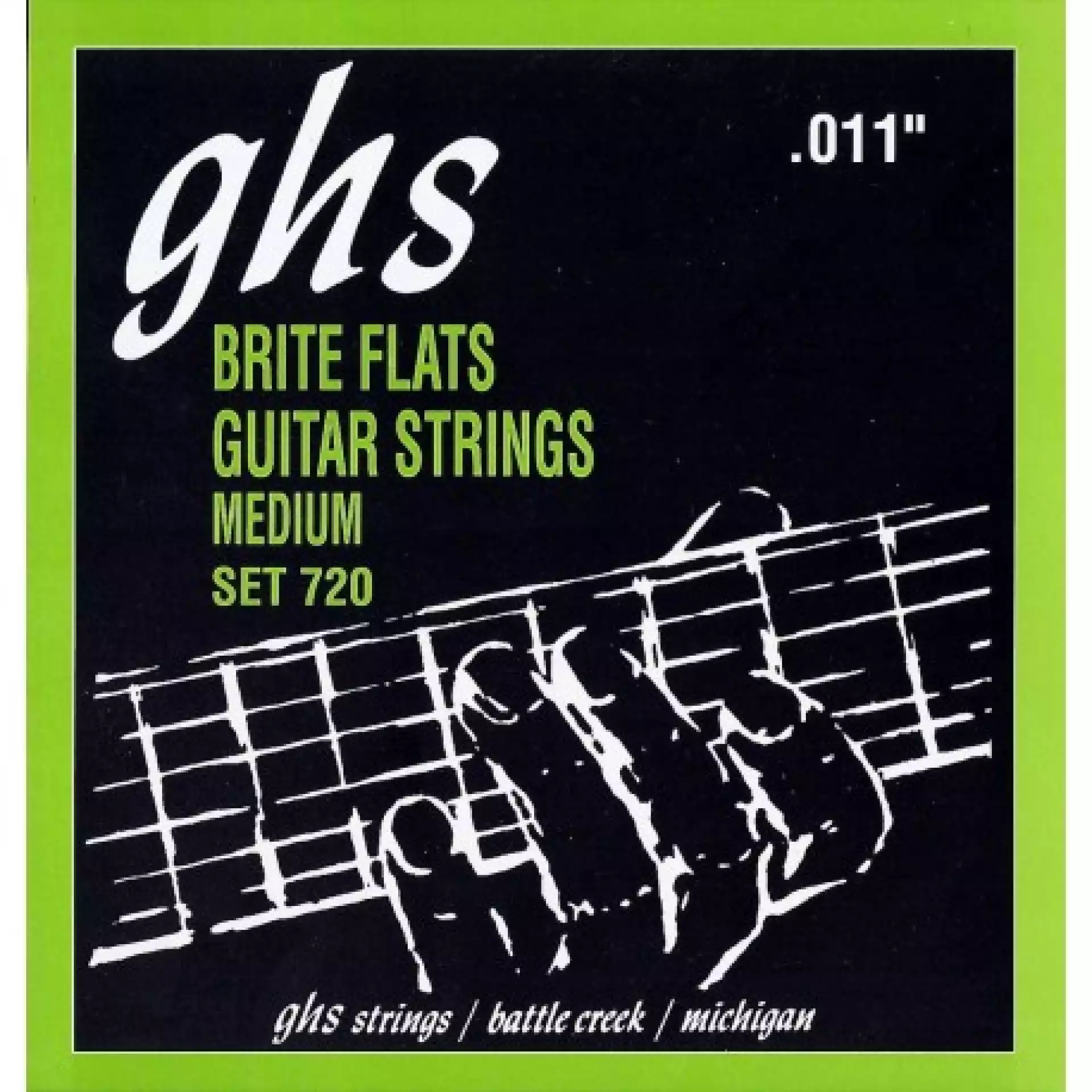 GHS 720 Brite Flats 720 Ground Wound Alloy 52 Electric Guitar Strings 11-50 Medium - Žice za električnu gitaru