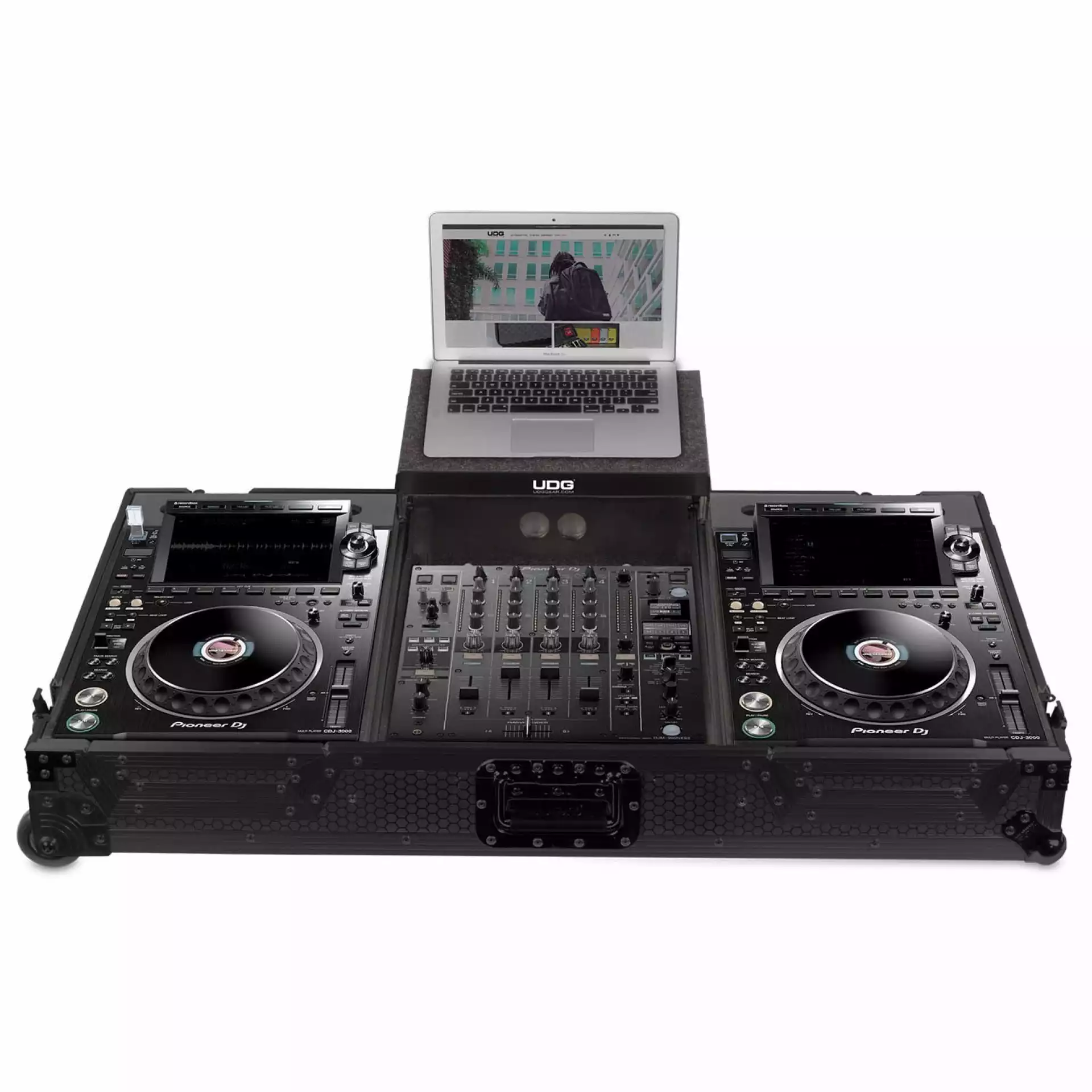 UDG Ultimate Flight Case Pioneer CDJ-3000/900NXS2 Black Plus (Laptop Shelf + Wheels)