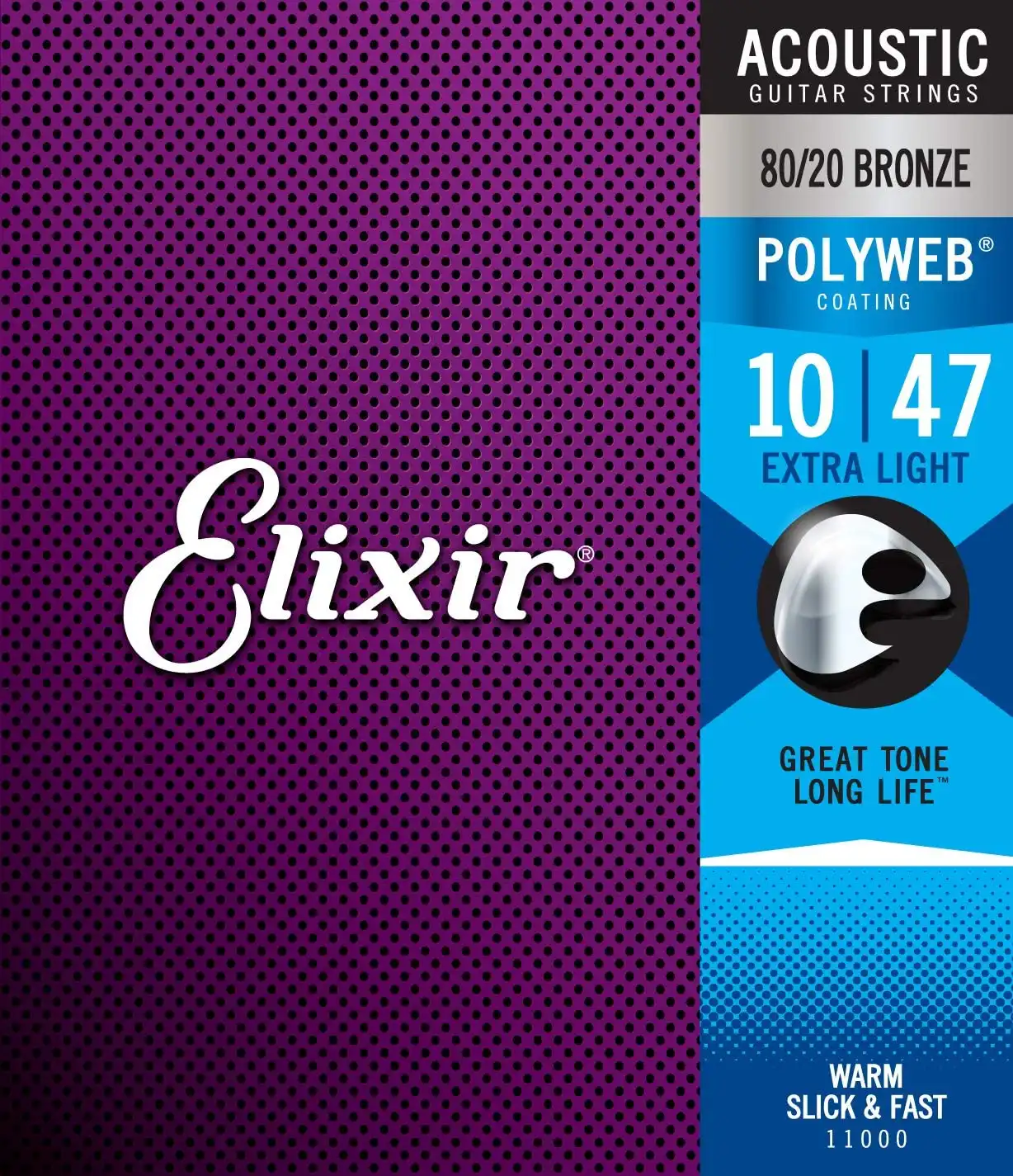 Elixir 11-47 Bronze Acoustic Guitar Strings POLYWEB Coating Extra Light - Žice za akustičnu gitaru