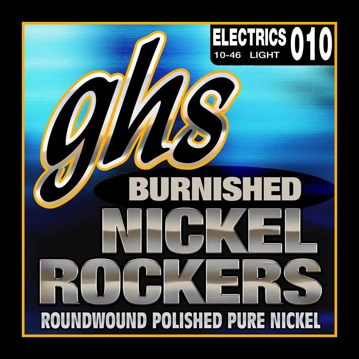 GHS BNR-L Burnished Nickel Rockers Light Roundwound Electric Guitar Strings (6-String Set, 10 - 46)