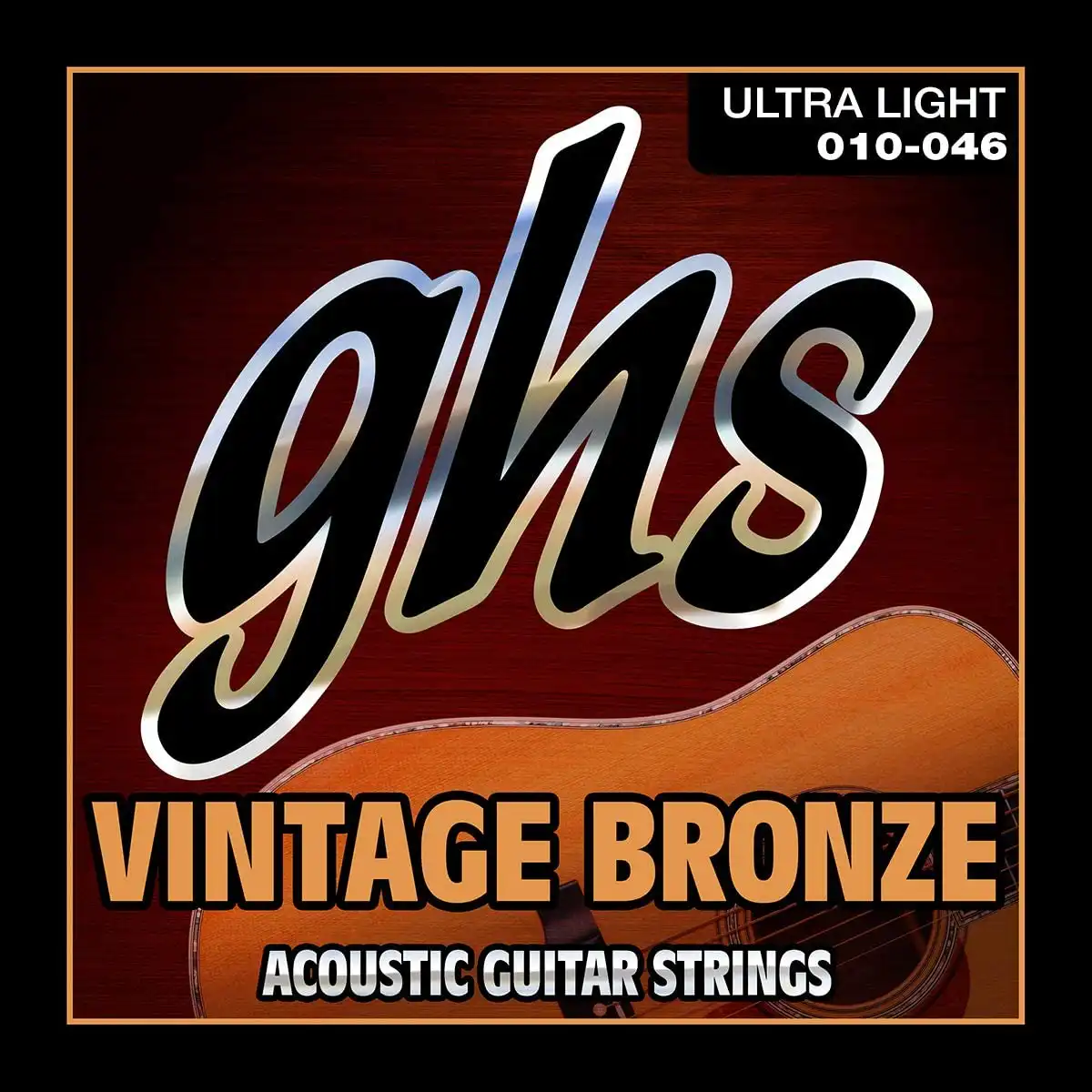 GHS VN-UL Ultra Light Vintage Bronze Acoustic Guitar Strings (6-String Set, 10 - 46)