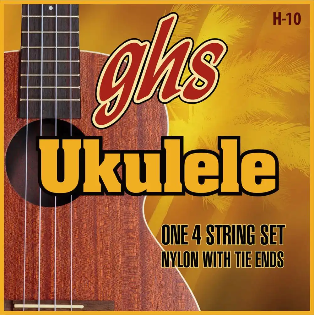 GHS H-10 Soprano/Concert Black Nylon Ukulele Strings (4-String Set, Tie End, 25 - 36) - Žice za soprano/koncertni ukulele