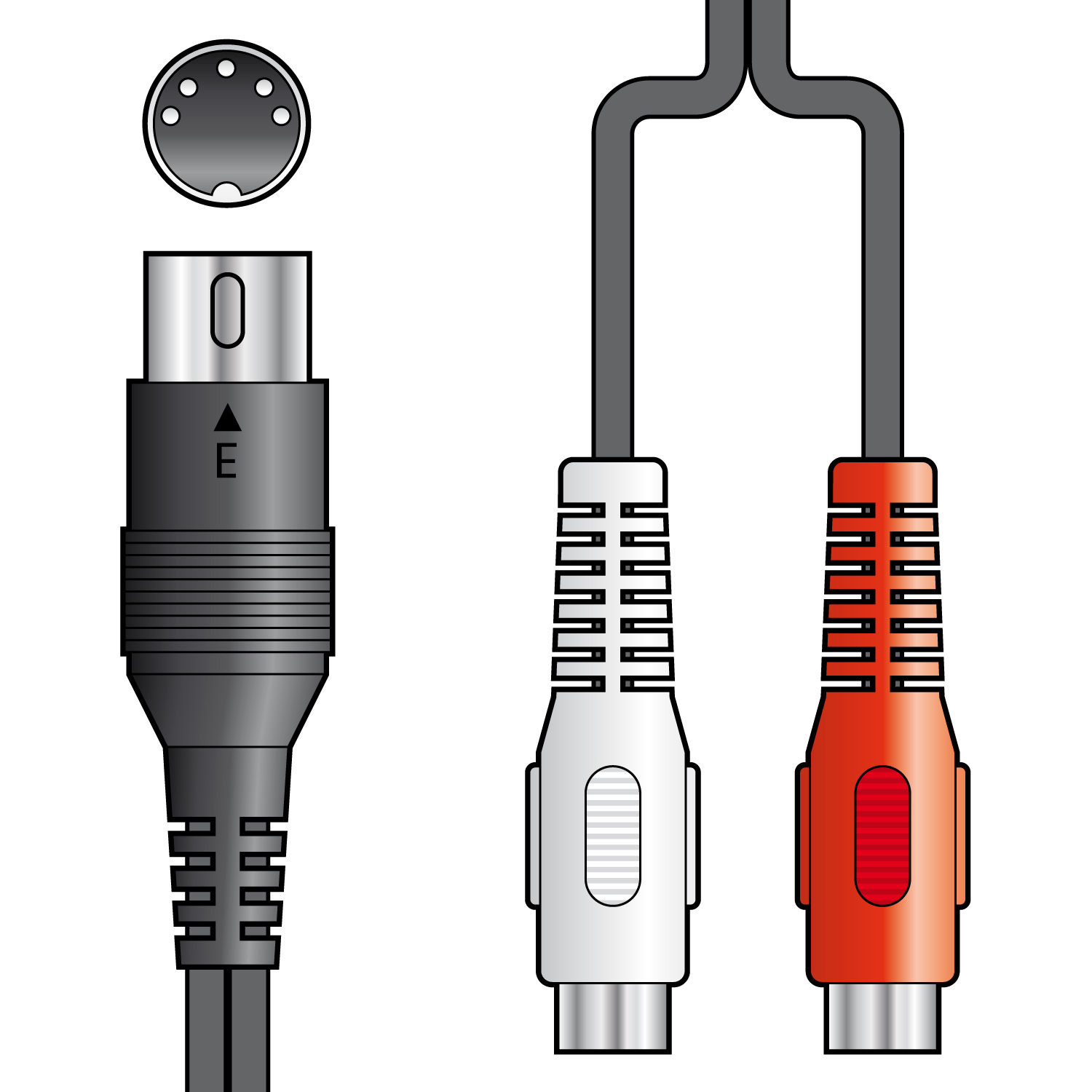 av:link 5P DIN P-2RCA Soc 1.2m