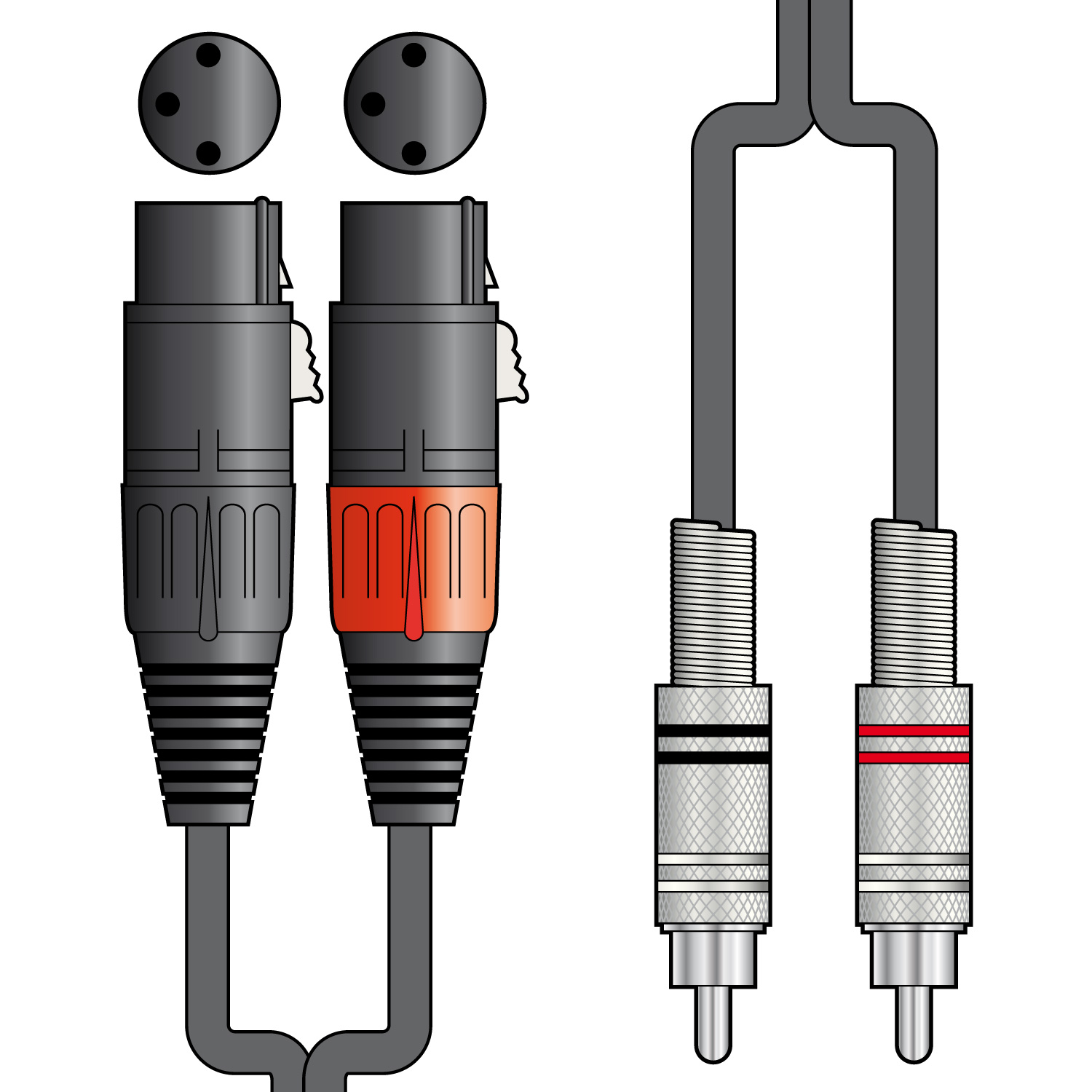 Citronic 2XLRF-2RCA 3m