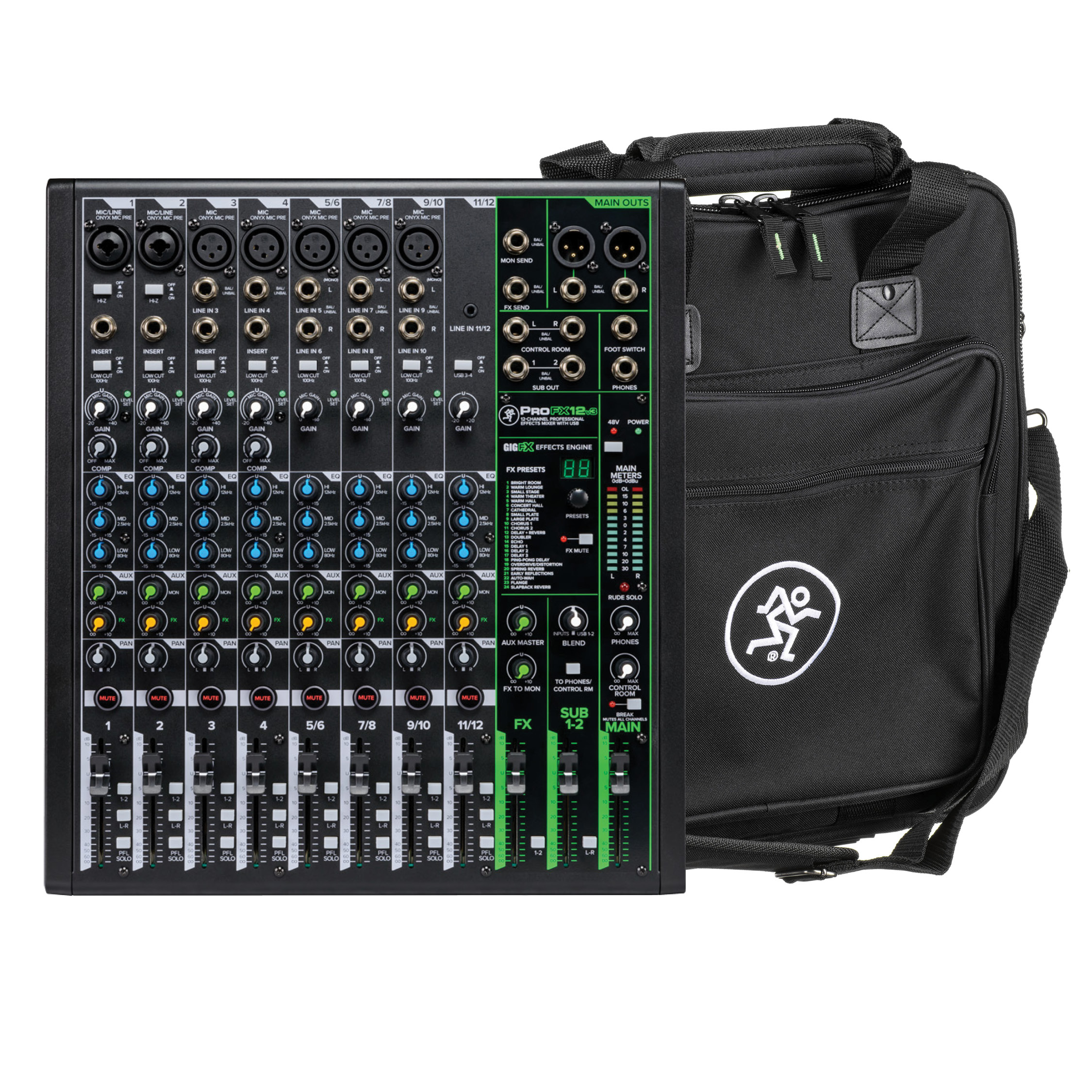MACKIE ProFX12v3 - Pasivna mikseta - Mikseta bez snage + POKLON TORBA: Mackie ProFX12v3 Carry Bag
