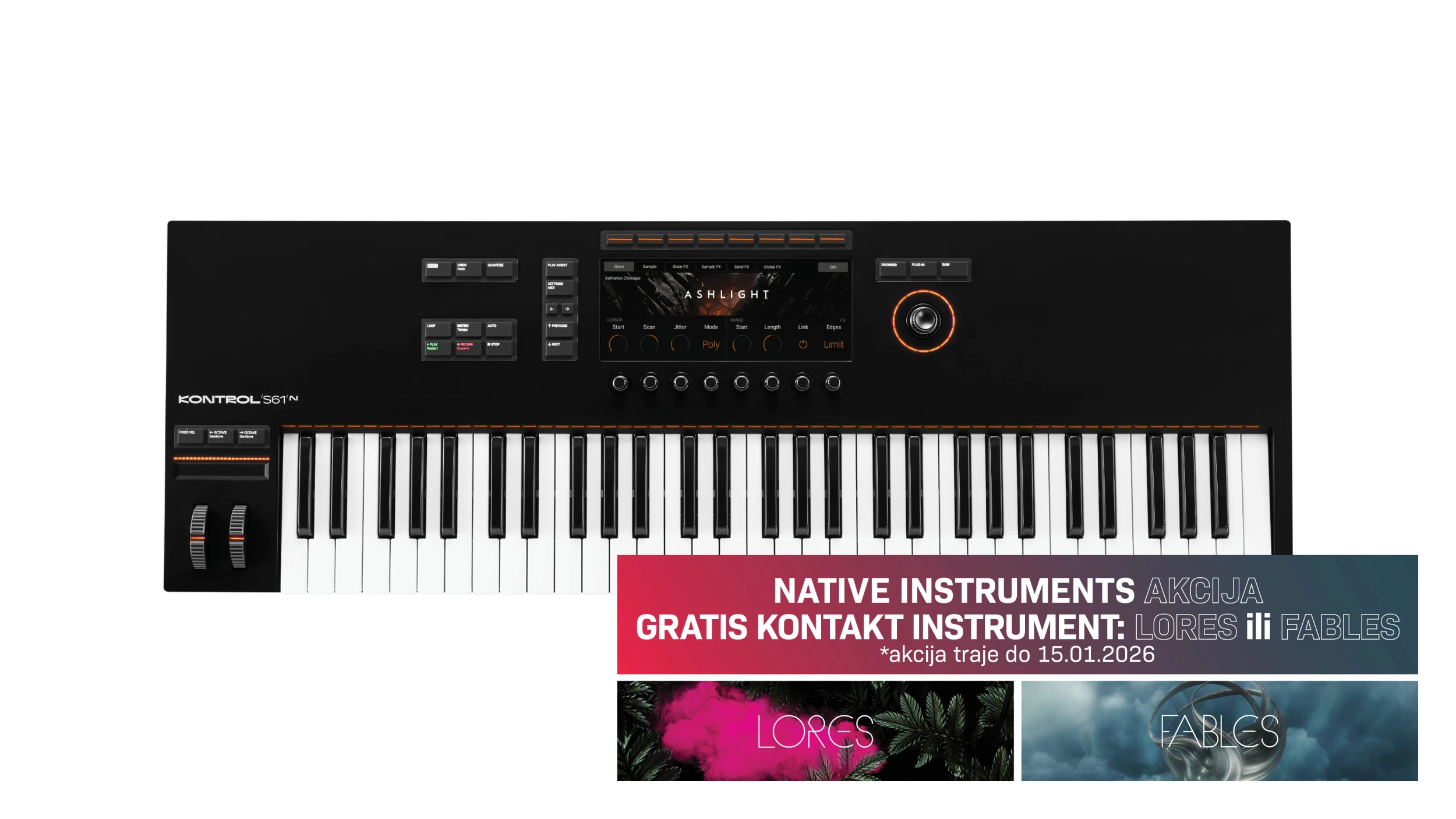 NATIVE INSTRUMENTS Komplete Kontrol S61 MK3 MIDI klavijatura + AKCIJA: GRATIS Lores ili Fables