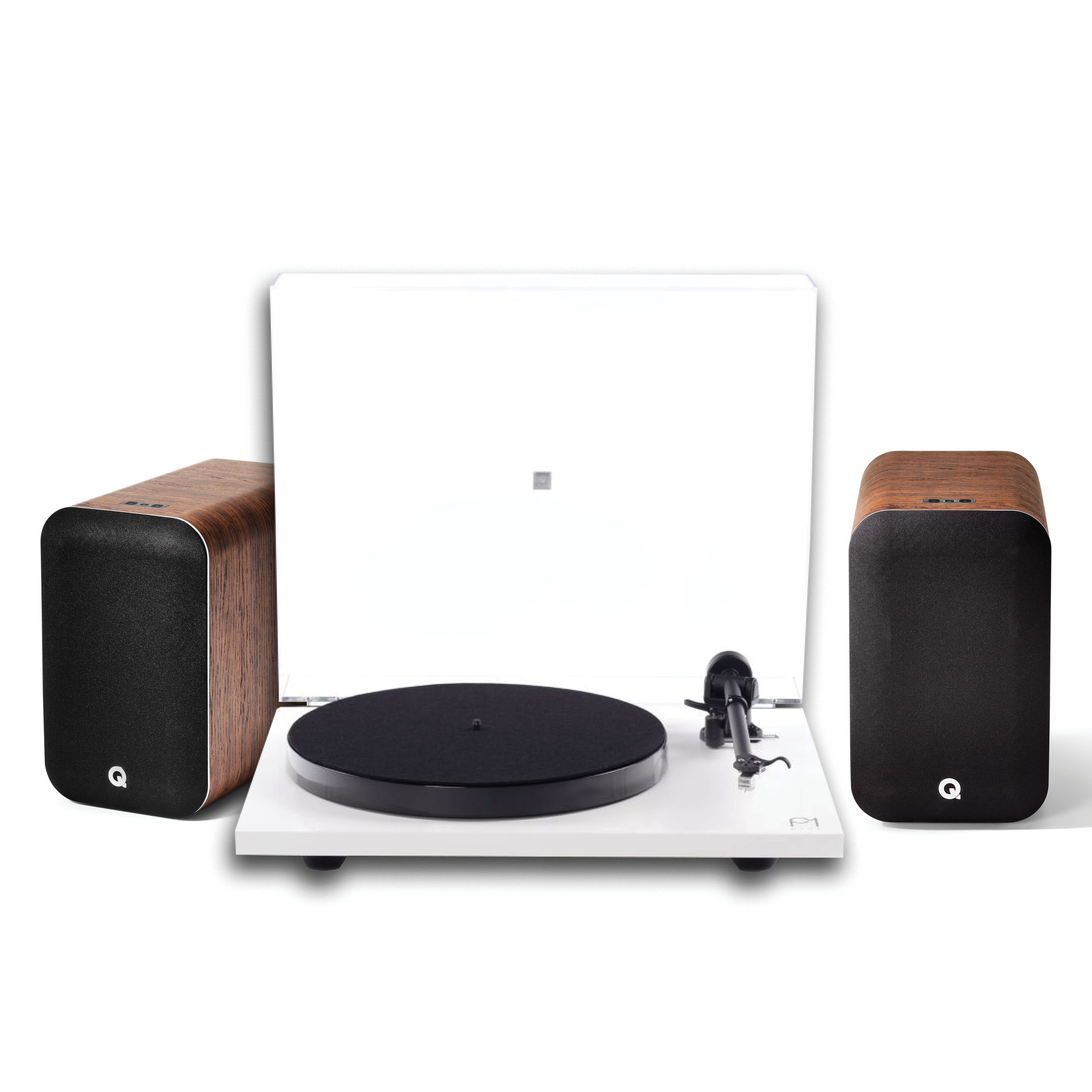 Rega Planar 1 Plus White Gramofon + Q Acoustics M20 HD Wireless Walnut - Bežični zvučnici Paket