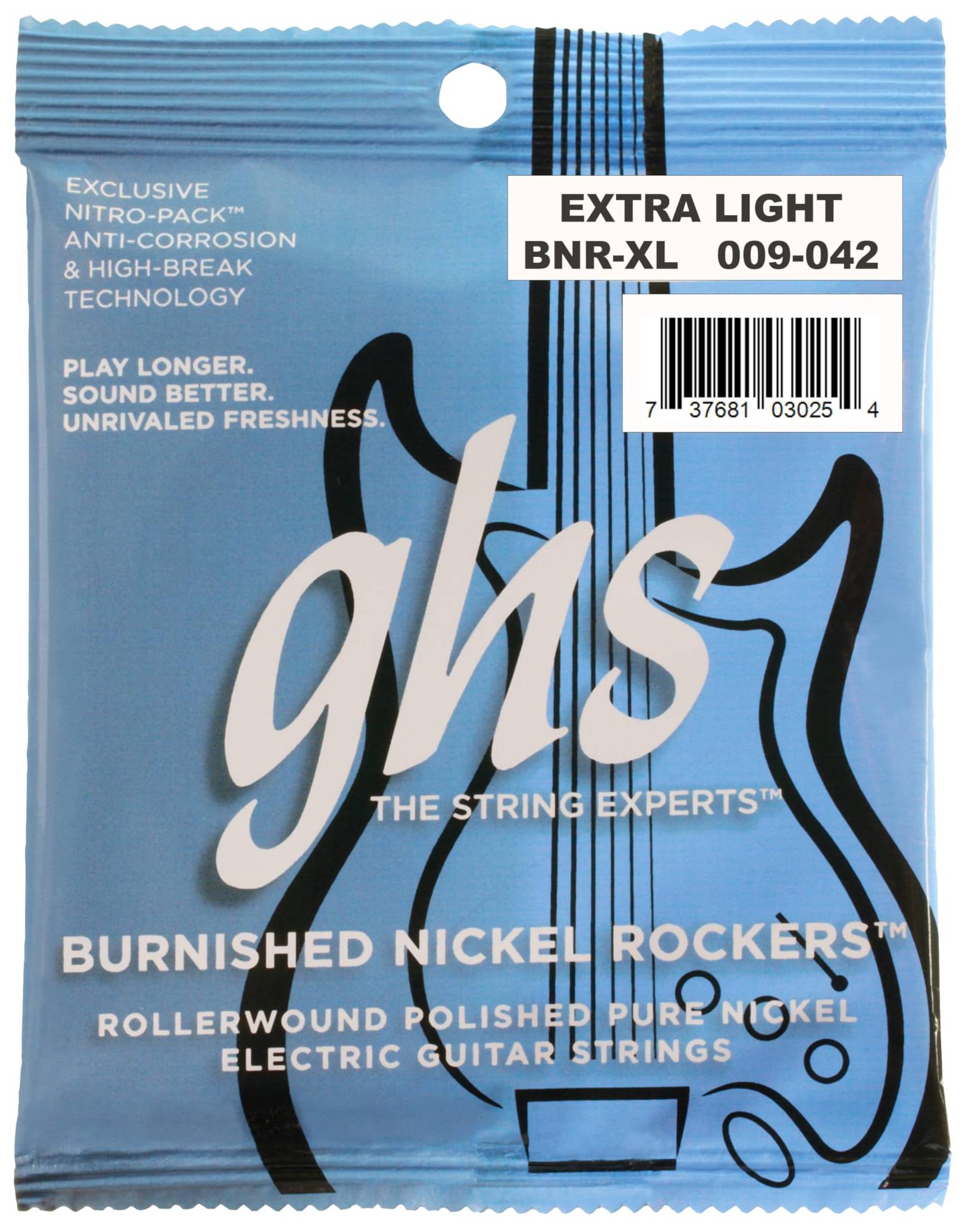 GHS BNR-XL Burnished Nickel Rockers - žice za električnu gitaru