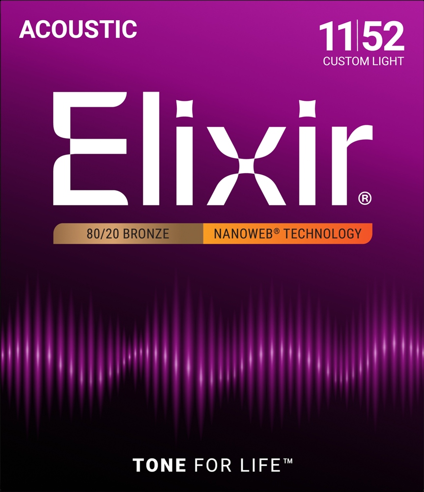 Elixir 11027 11-52 NANOWEB - Žice za akustičnu gitaru