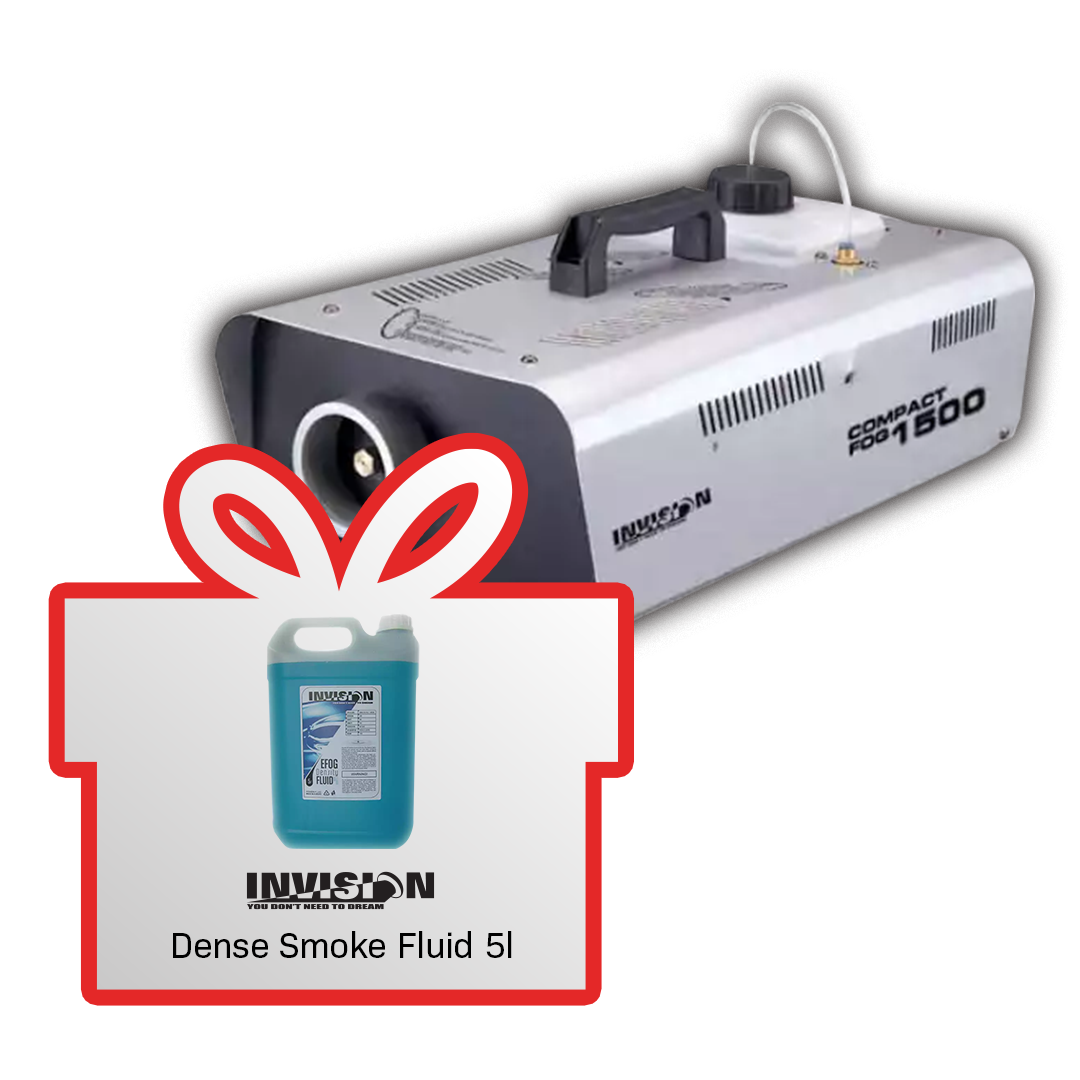 INVISION COMPACT FOG 1500 - Dim mašina + poklon INVISION Dense Smoke Fluid 5l