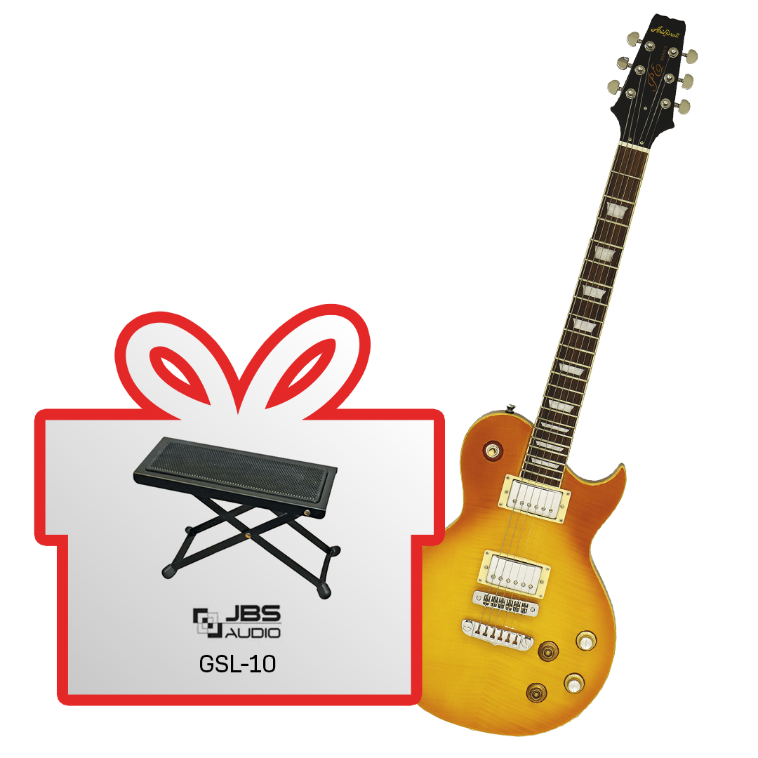 Aria PE-350PG AGLD - Električna gitara + poklon JBS Audio GSL-10 - Klupica za nogu