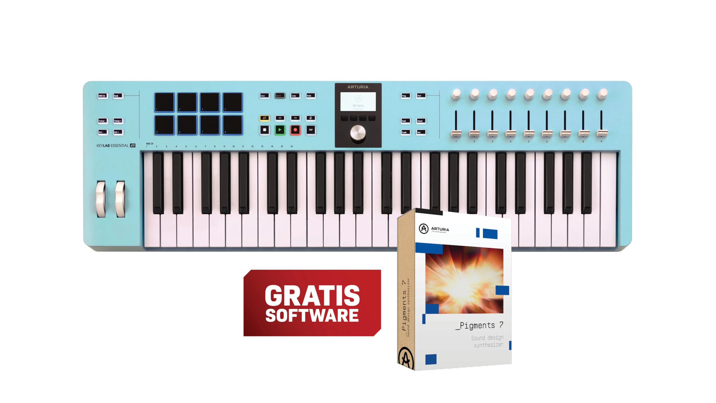 ARTURIA KeyLab Essential mk3 49 Aquamarine - MIDI klavijatura