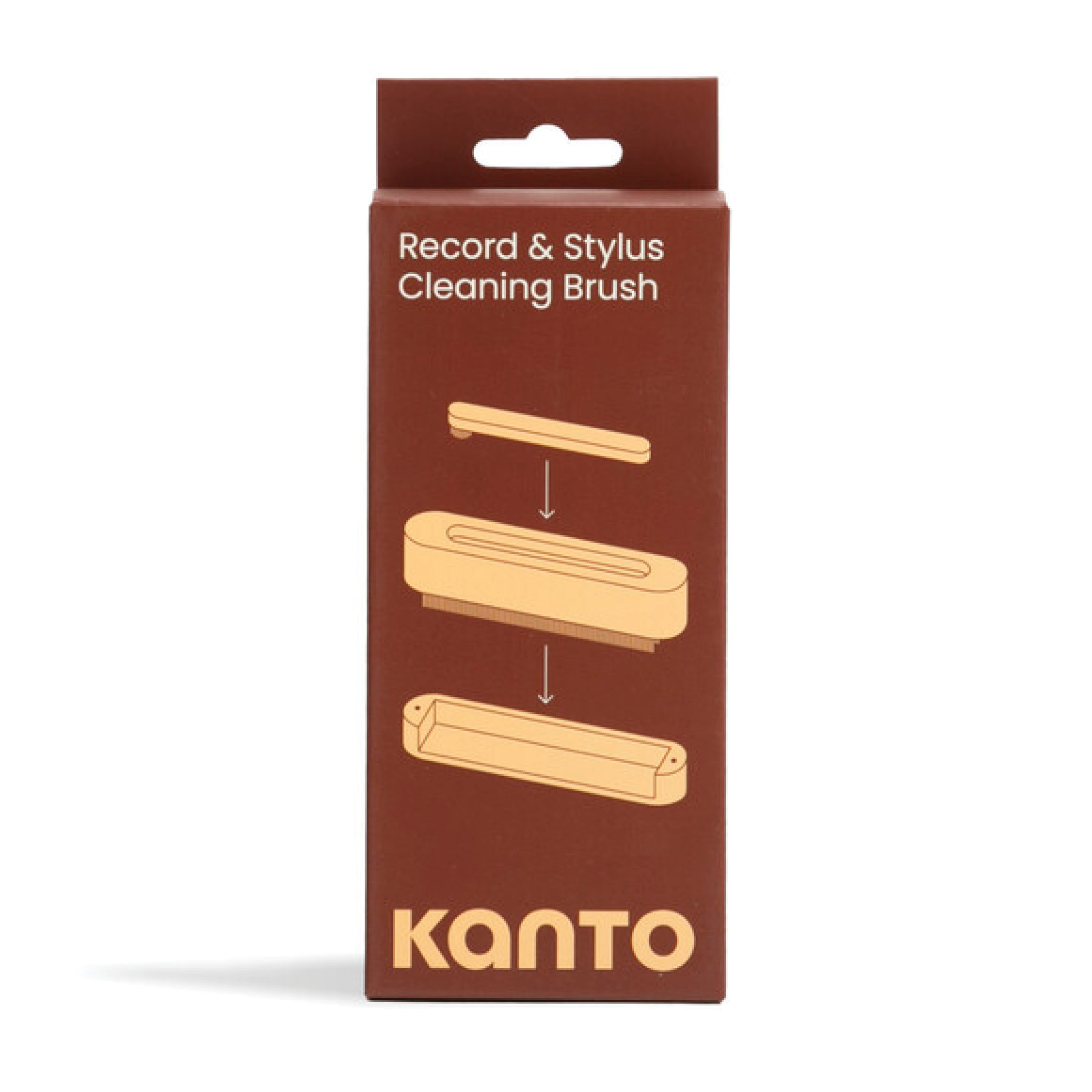 Kanto 2-in-1 Carbon Fiber Record & Stylus Cleaning Brush - Wood