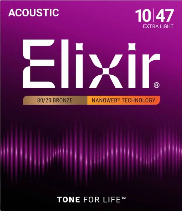 Elixir 11002 10-47 NANOWEB - Žice za akustičnu gitaru